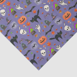 Papel De Seda Padrão De Halloween Bonito E Spooky