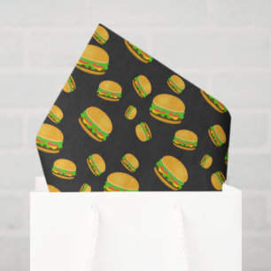 Papel De Seda Padrão de hambúrguer delicioso legal e divertido c