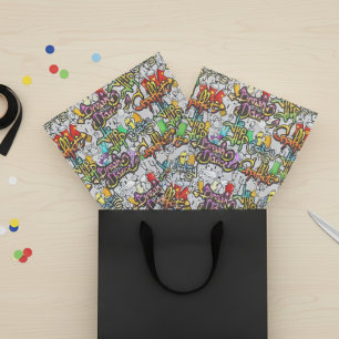 Papel De Seda Padrão de Hop de Dança de grafite Urbano