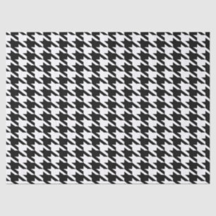 Papel De Seda Padrão de houndstooth preto e branco