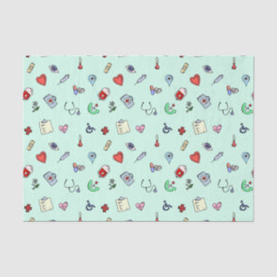 Papel De Seda Padrão de Ícone Médico Bonito