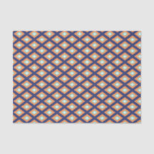 Padrão de Ikat Tribal Azul e Laranja