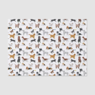 Papel De Seda Padrão de Ilustração de Cães Bons