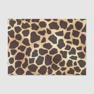 Papel De Seda Padrão de Impressão Animal Marrom Giraffe Dourado