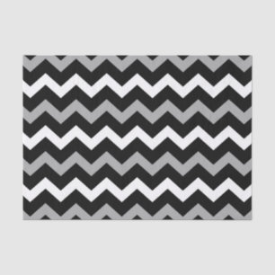 Papel De Seda Padrão de Impressão de Chevron Preto Branco e Cinz