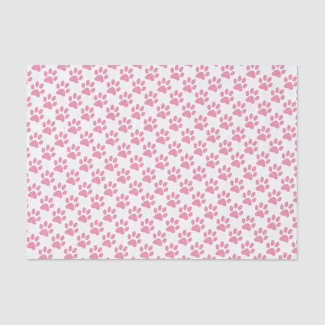 Papel De Seda Padrão de impressão de pata rosa (Frente )