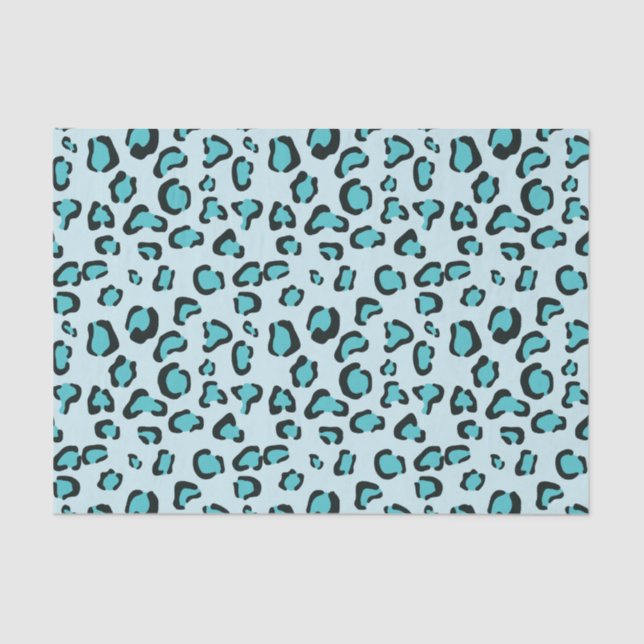 Papel De Seda Padrão de Impressão do Leopardo Azul (Frente )