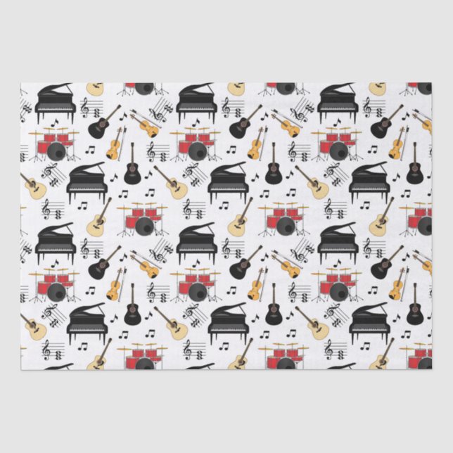 Papel De Seda Padrão de Instrumen de Música (Frente )