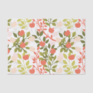 Papel De Seda Padrão de Jardim Floral do Apple Orchard