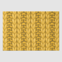 Papel De Seda Padrão de Lã de Tricô de Inverno Ocre Amarelo