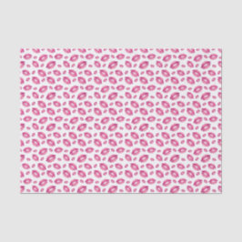Papel De Seda Padrão de Lábios Rosa e Branco