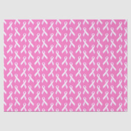 Papel De Seda Padrão de Laço Rosa – Conscientização sobre o Cânc