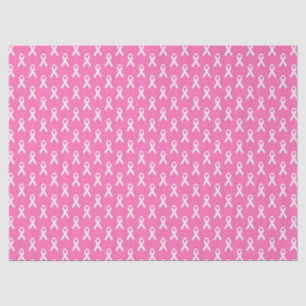 Papel De Seda Padrão de Laço Rosa de Conscientização sobre o Cân