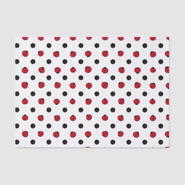 Papel De Seda Padrão de ladybug retro-cúbico (Frente )