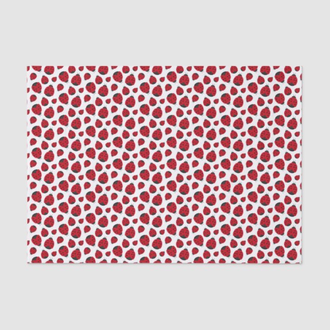 Papel De Seda Padrão de Ladybug vermelho (Frente )