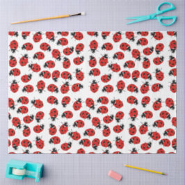 Papel De Seda Padrão de Ladybug Vermelho e Preto