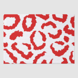 Papel De Seda Padrão de Leopardo Vermelho