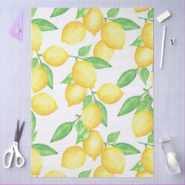Papel De Seda padrão de limão cítrico Mediterrâneo