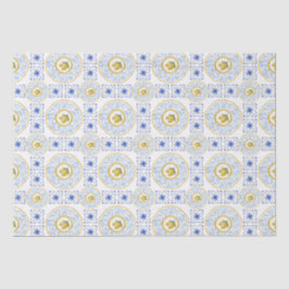 Papel De Seda Padrão de Limão de Azulejo Italiano com Aquarela