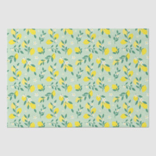 Papel De Seda Padrão de limão verde e amarelo fresco