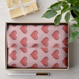 Papel De Seda Padrão De Lindos Corações Vermelhos