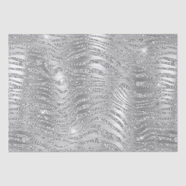 Papel De Seda Padrão de Listras de Zebra Selvagem com Brilho Pra (Frente )