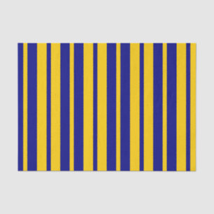 Papel De Seda Padrão de Listras Elegantes Azul Amarelo Design 