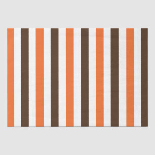 Papel De Seda Padrão de Listras Verticais Laranja Marrom