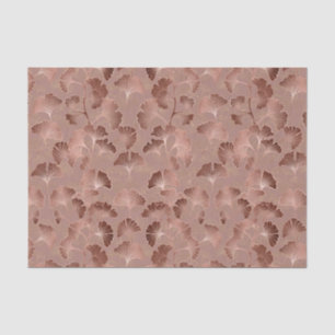 Papel De Seda Padrão de Luxo de Folha de Ginkgo Rosa Moderno