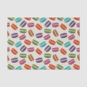 Papel De Seda Padrão de Macarões Coloridos Bonitos com Bolinhas