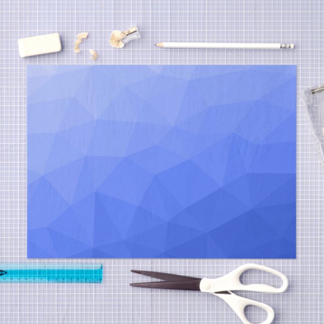 Papel De Seda Padrão de malha geométrica gradiente azul escuro (Arte )