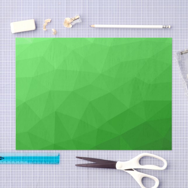 Papel De Seda Padrão de malha geométrica gradiente verde claro (Arte )