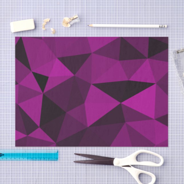 Papel De Seda Padrão de malha geométrica preta rosa (Arte )