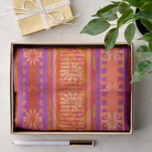 Papel De Seda Padrão de Malha Listrado Floral MAZ 245