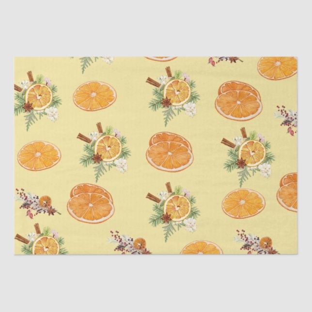 Papel De Seda Padrão de mandarinas (Frente )