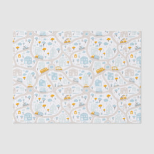 Papel De Seda Padrão de Mapa de Vizinhança de Pastel Bonito