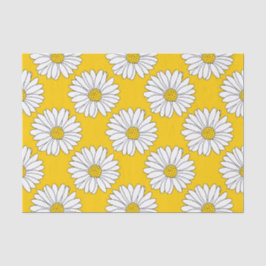 Papel De Seda Padrão de Margarida Amarela Branca 2