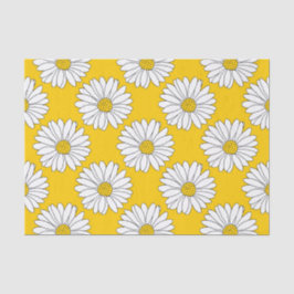 Papel De Seda Padrão de margarida branca amarela 2