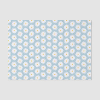 Papel De Seda Padrão de margarida da vértebra azul e branca