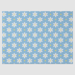 Papel De Seda Padrão de Margaridas Brancas Fundo Personalizado