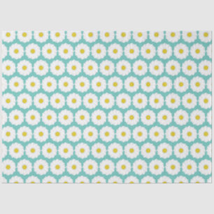 Papel De Seda Padrão de margaridas de verão em azul