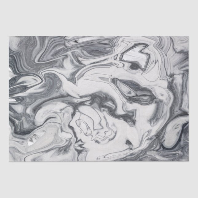 Papel De Seda Padrão de Mármore Branco Moderno (Frente )