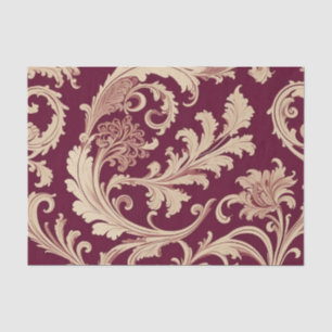 Papel De Seda Padrão de Maroon e Beige Vintage