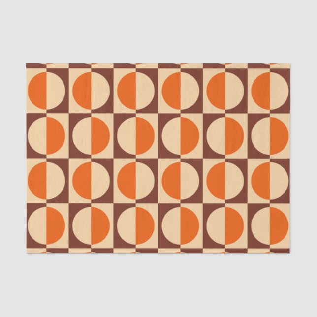 Papel De Seda Padrão de meio quadrado e círculo geométrico do MC (Frente )