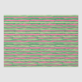 Papel De Seda Padrão de melancia em aquarela rosa e verde