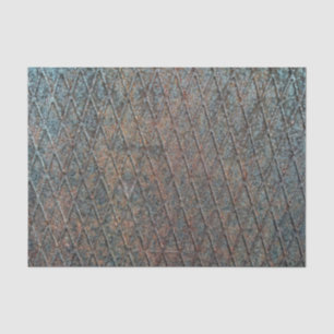Papel De Seda Padrão de Metal em Forma de Diamante Azul Enferruj