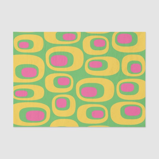 Papel De Seda Padrão de Mod Retro (Frente )