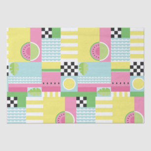 Papel De Seda Padrão de mosaico colorido da fruta de Verão