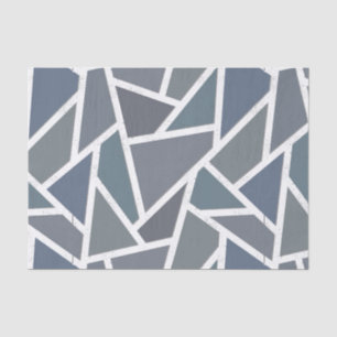 Papel De Seda Padrão de mosaico de cinza azul