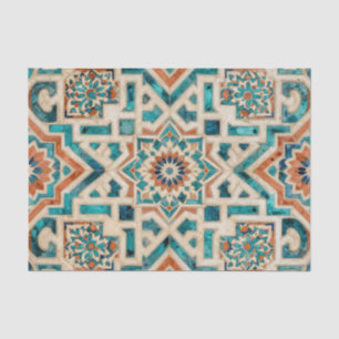 Papel De Seda Padrão de Mosaico Marroquino